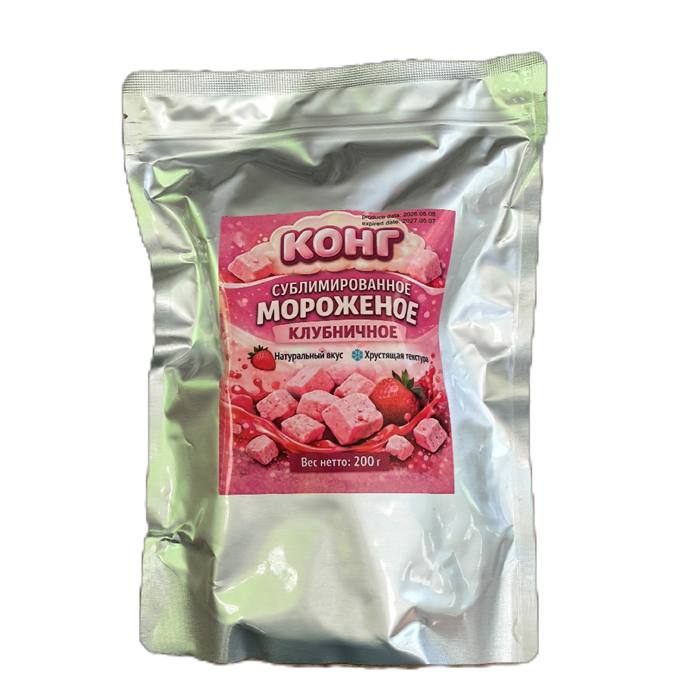Мороженое сублимированное КЛУБНИЧНОЕ 200 гр 00986